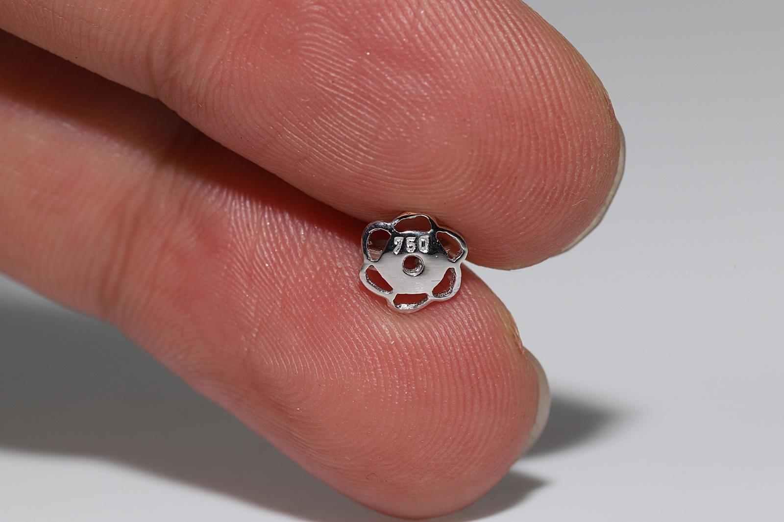 18 Karat Gold Natürlicher Diamant und Perle Dekorierter Tropfenohrring 5