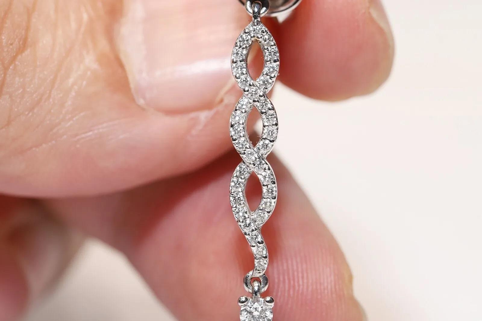 18 Karat Gold Natürlicher Diamant und Perle Dekorierter Tropfenohrring im Zustand „Gut“ im Angebot in Fatih/İstanbul, 34