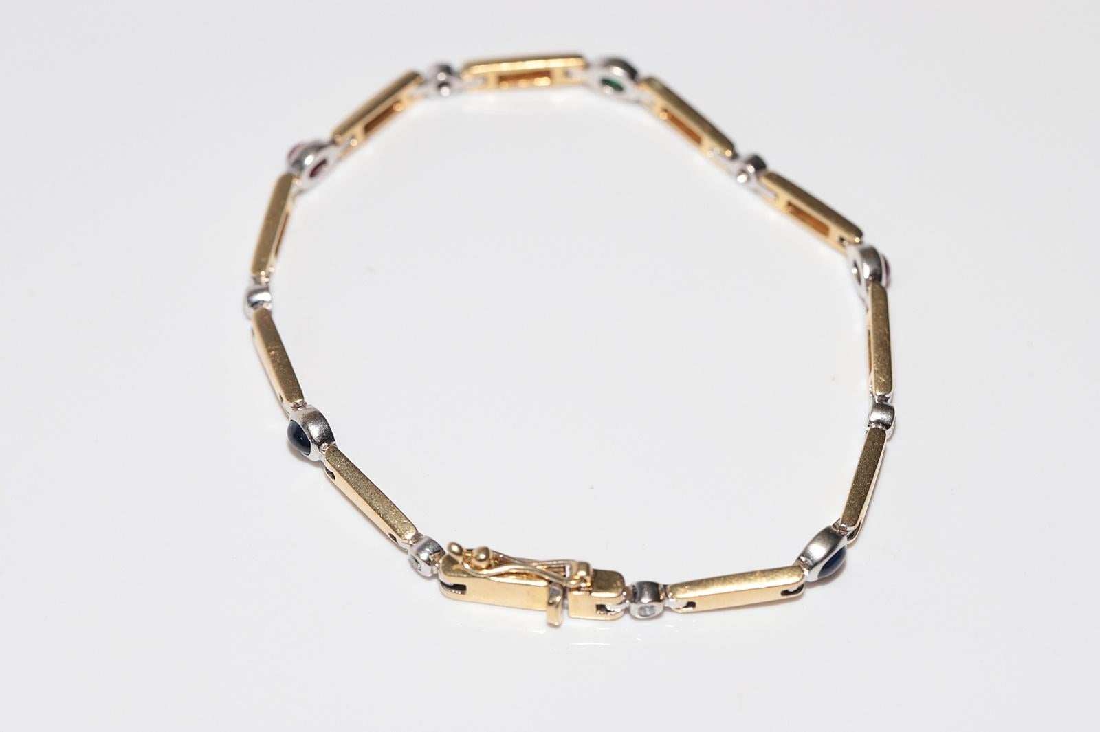 Armband aus 18 Karat Gold mit natürlichem Diamanten, Rubinen, Saphiren und Smaragden im Angebot 5
