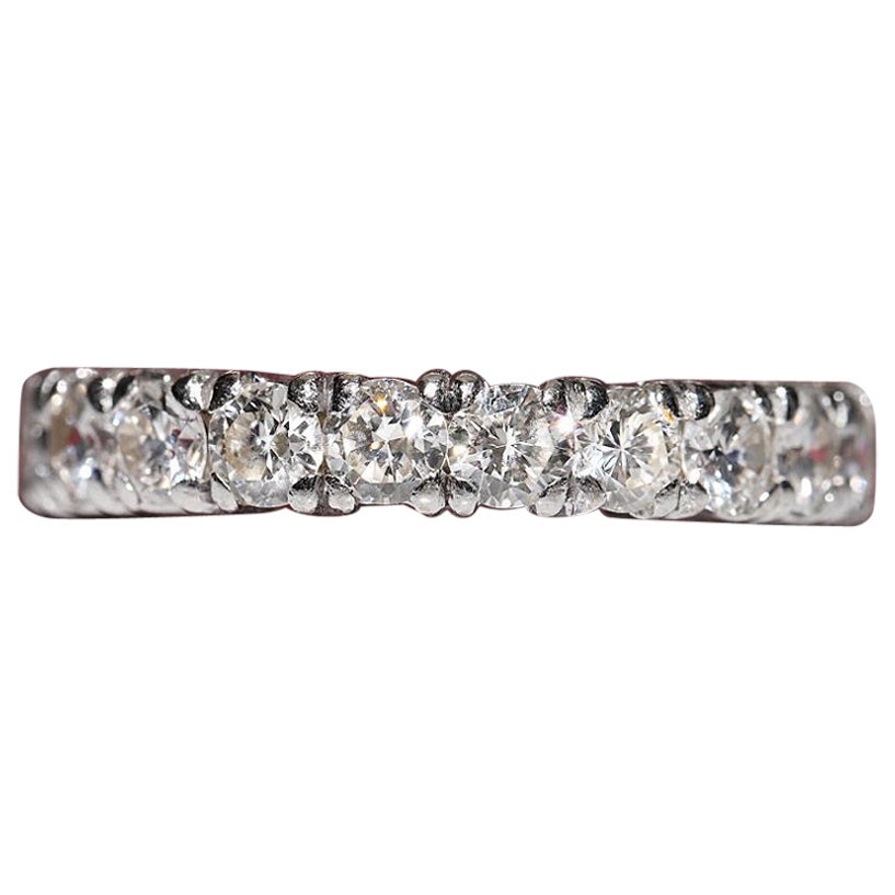 Vintage 18k Gold Natural Diamond Decorated Engagement Band Rin