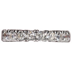 Vintage 18k Gold Natural Diamond Decorated Engagement Band Ring