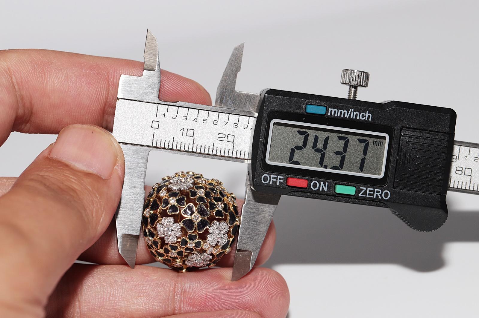 18 Karat Gold Natürlicher Diamant Dekorierter Blumen Emaille-Ring mit Blumen im Angebot 8