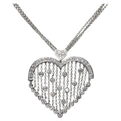 Vintage By, collana con ciondolo a cuore decorato con diamanti naturali in oro 18 carati