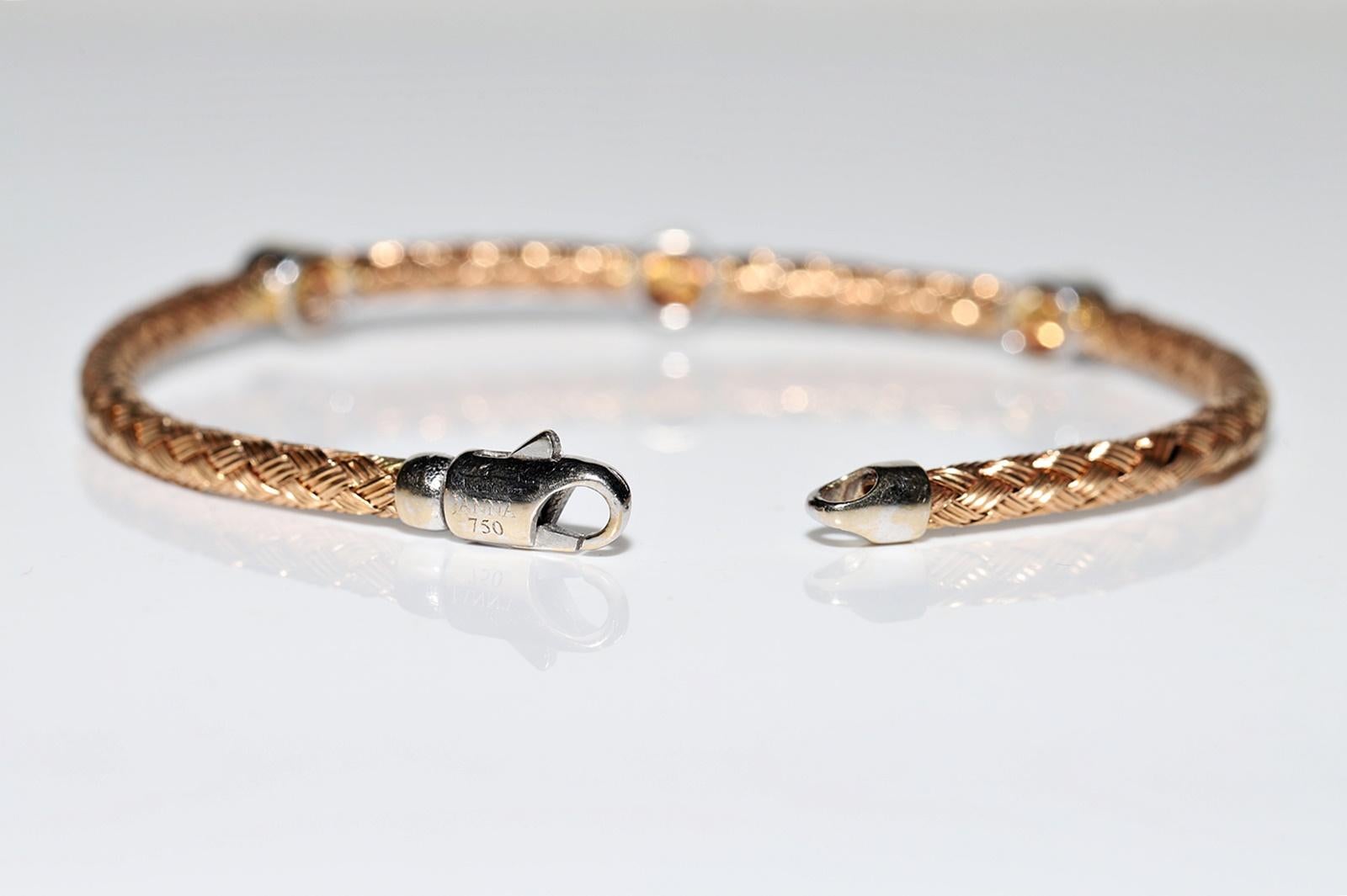 Bracelet vintage décoré de diamants naturels en or 18 carats  en vente 7