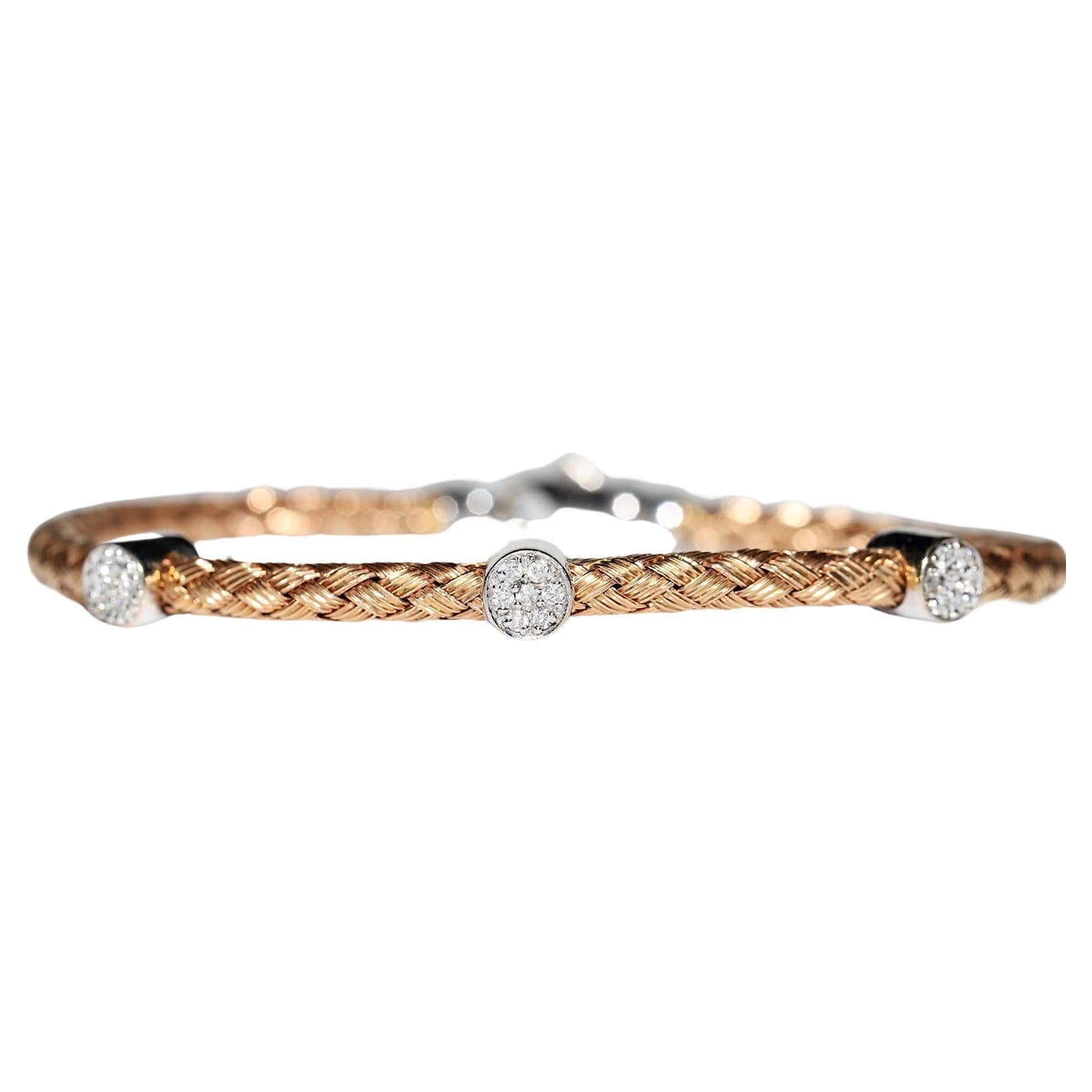 Bracelet vintage décoré de diamants naturels en or 18 carats  en vente