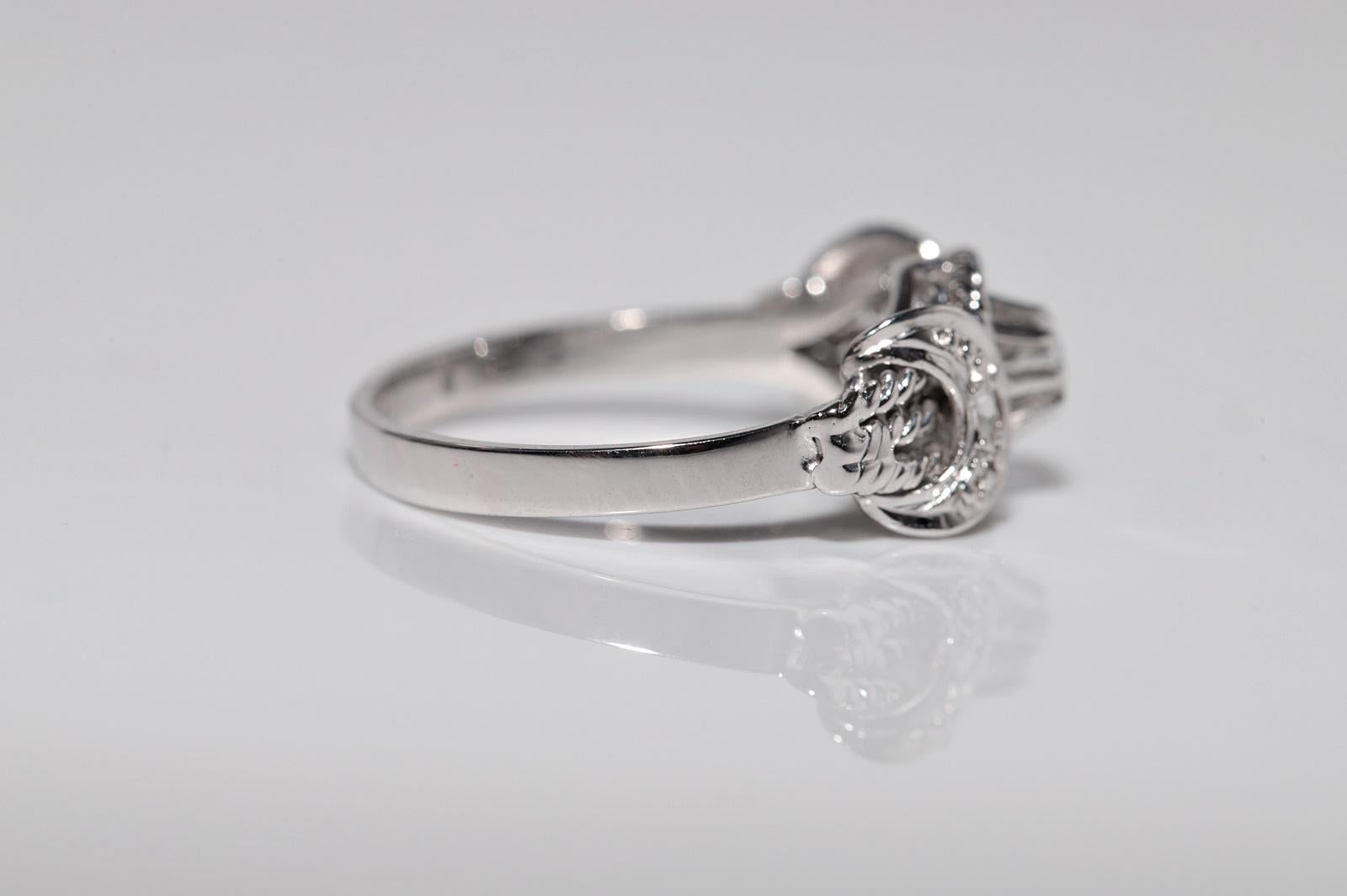 Vintage 18k Gold natürlichen Diamanten verziert Solitär Seil Design Ring im Zustand „Gut“ im Angebot in Fatih/İstanbul, 34
