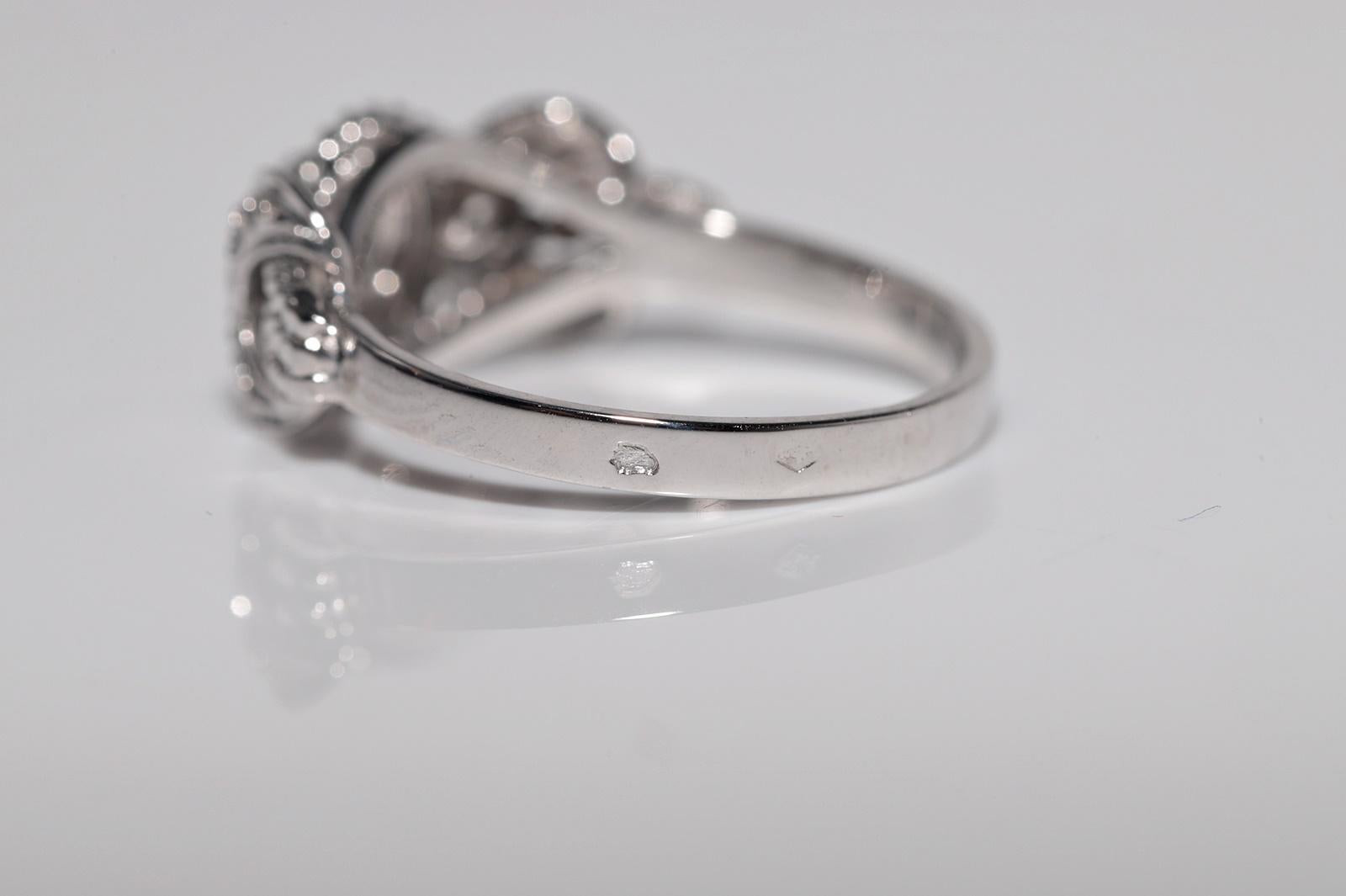 Vintage 18k Gold natürlichen Diamanten verziert Solitär Seil Design Ring im Angebot 3