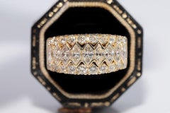 Vintage 18k Gold Natural Marquise Cut And Brilliant Cut Diamond Band Ring