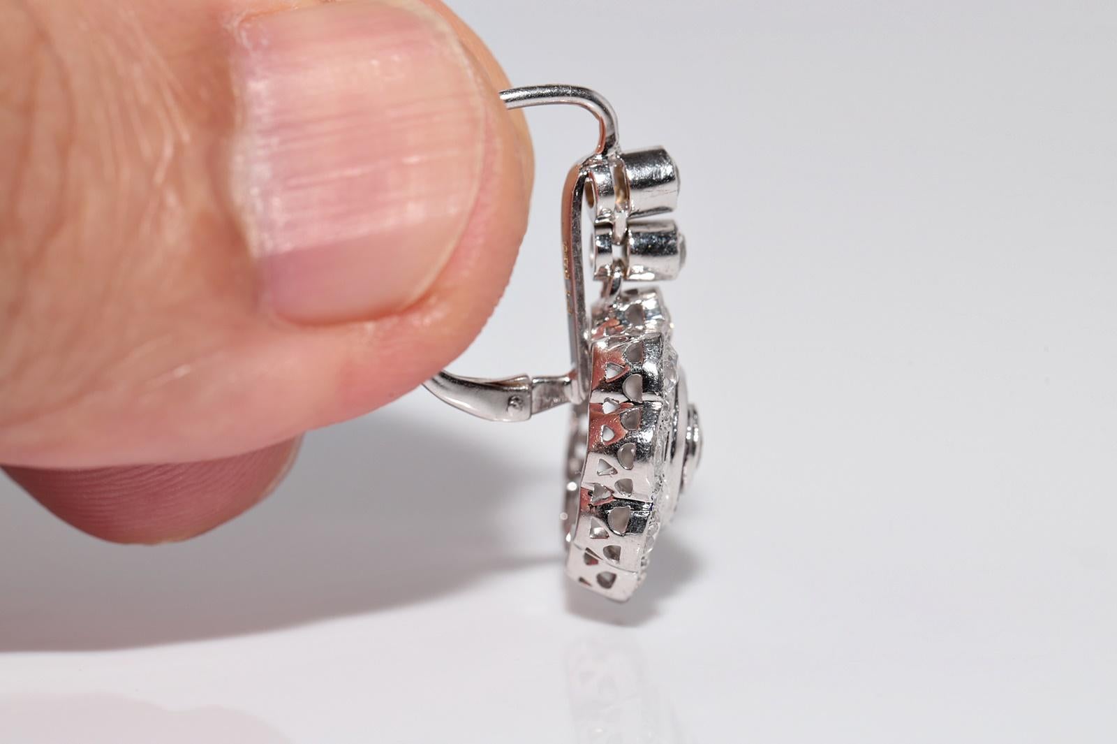 Ohrring aus 18 Karat Gold mit natürlichem Diamanten im Altschliff und Rubin im Kaliberschliff im Zustand „Gut“ im Angebot in Fatih/İstanbul, 34
