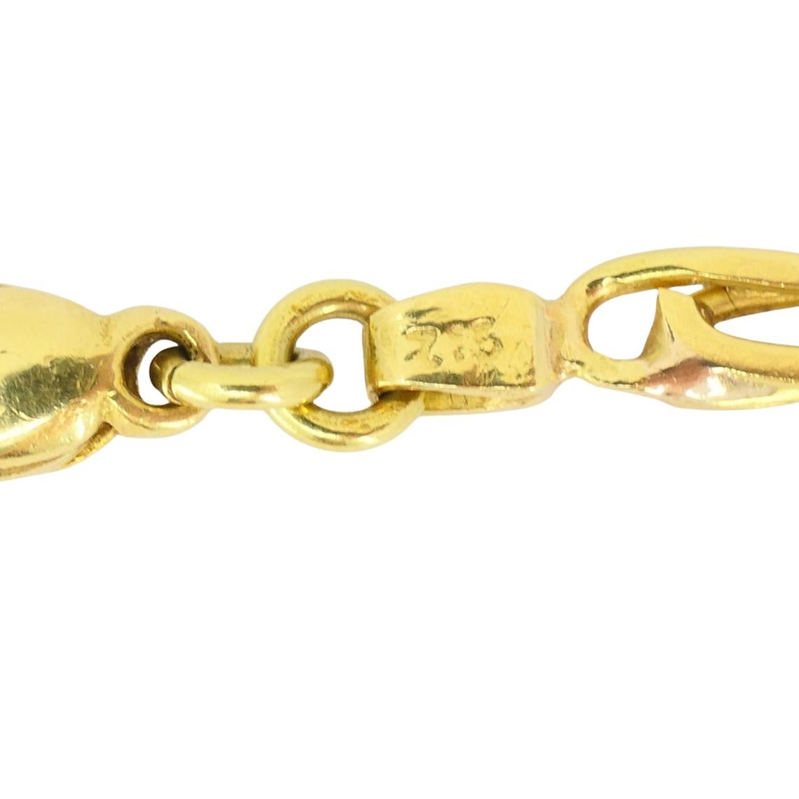 Donna Collana vintage in oro 18k con ciondolo in malachite e catena ovale A Link in vendita