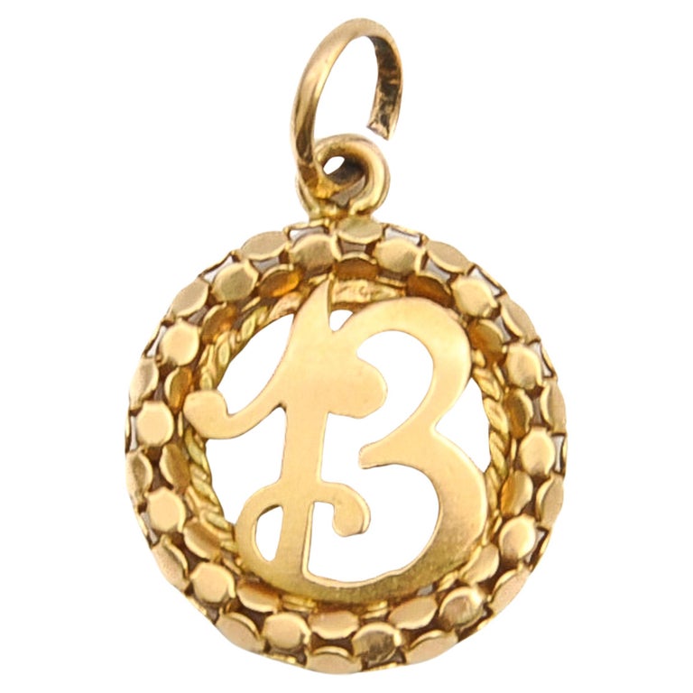 Pendentif Cœur En Or 18K Avec Chiffre "13" - Vintage Années 60, Porte-bonheur, Unisexe, Occasion