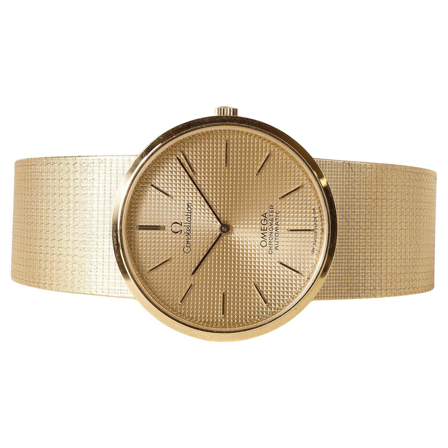 Reloj cronómetro vintage Omega Constellation de oro de 18 quilates