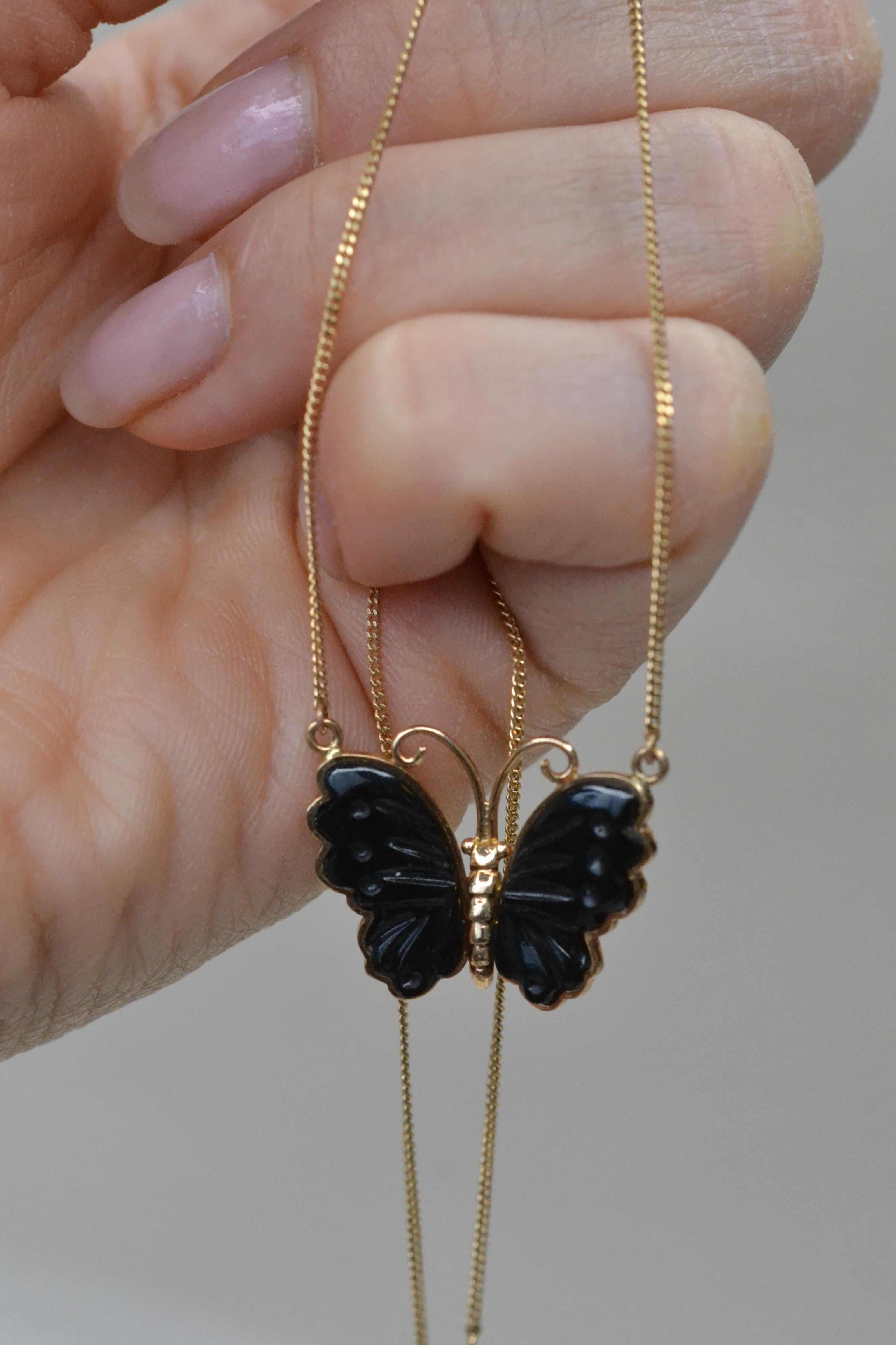 black butterfly necklace
