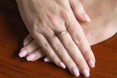 Vintage 18k Gold Opal und Diamant Ring, UK