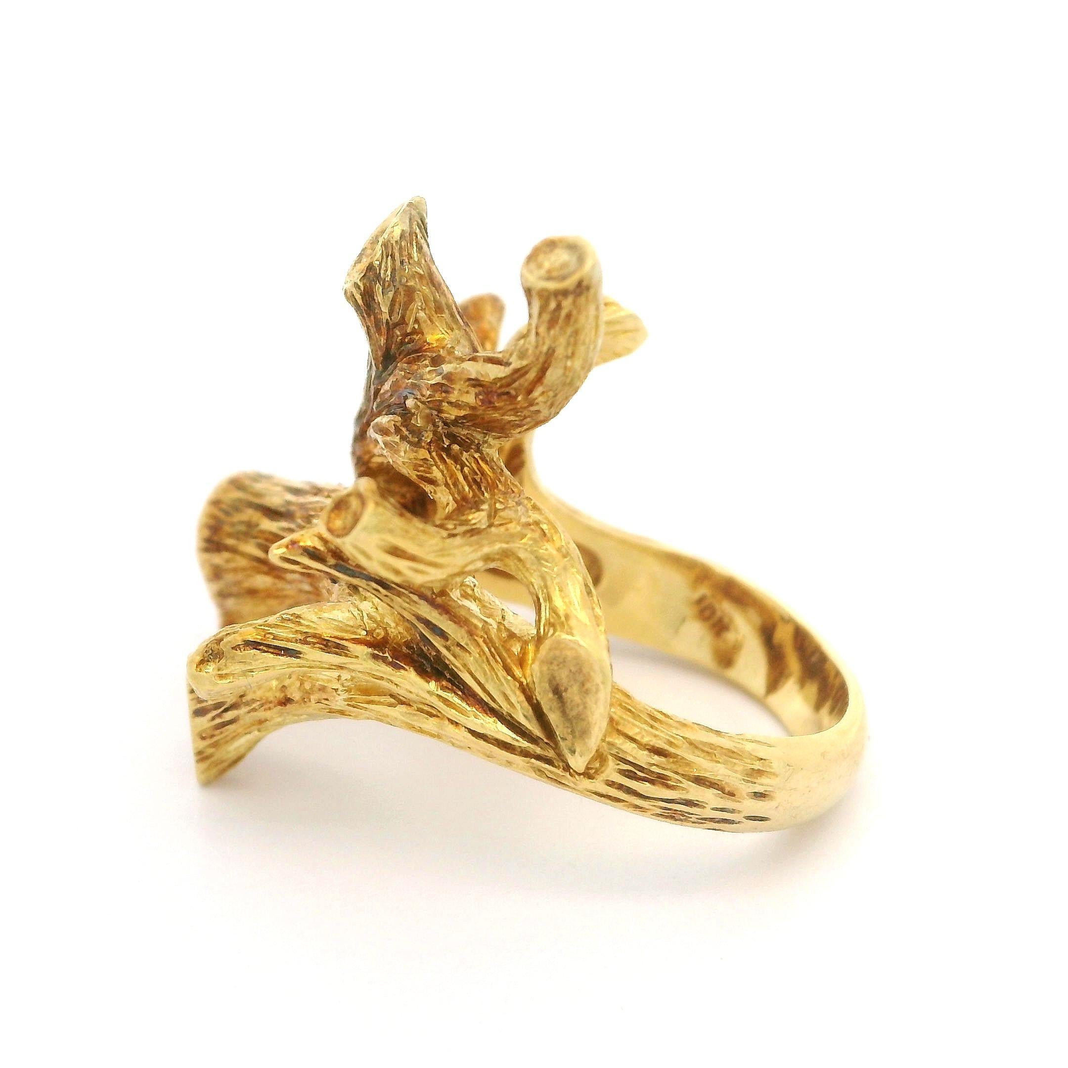 Vintage 18k Gold Opal Diamond Emerald Caterpillar Butterfly Pin Brooch Ring Set 6