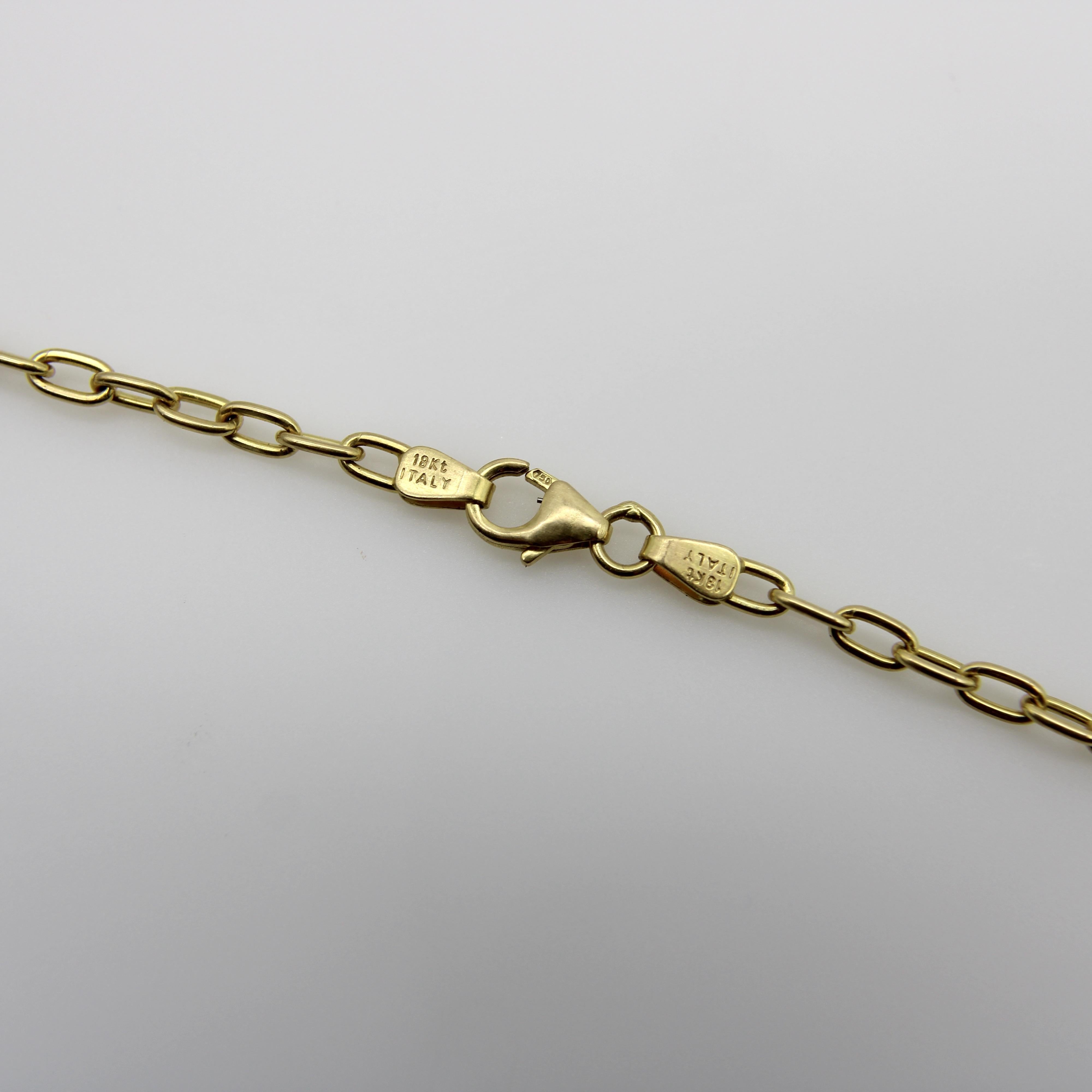 Vintage 18K Gold Open Link Italian Long Chain For Sale 2