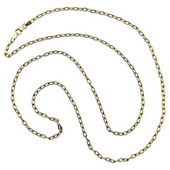 Vintage 18K Gold Open Link Italienisch lange Kette