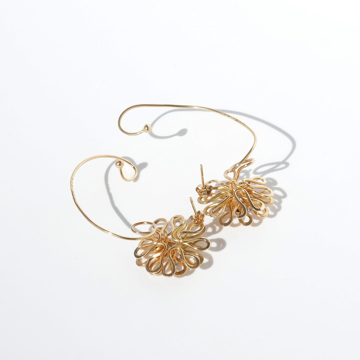 Vintage 18K Gold, Pearl and Diamonds Earrings by Sigurd Persson Made 1969 2