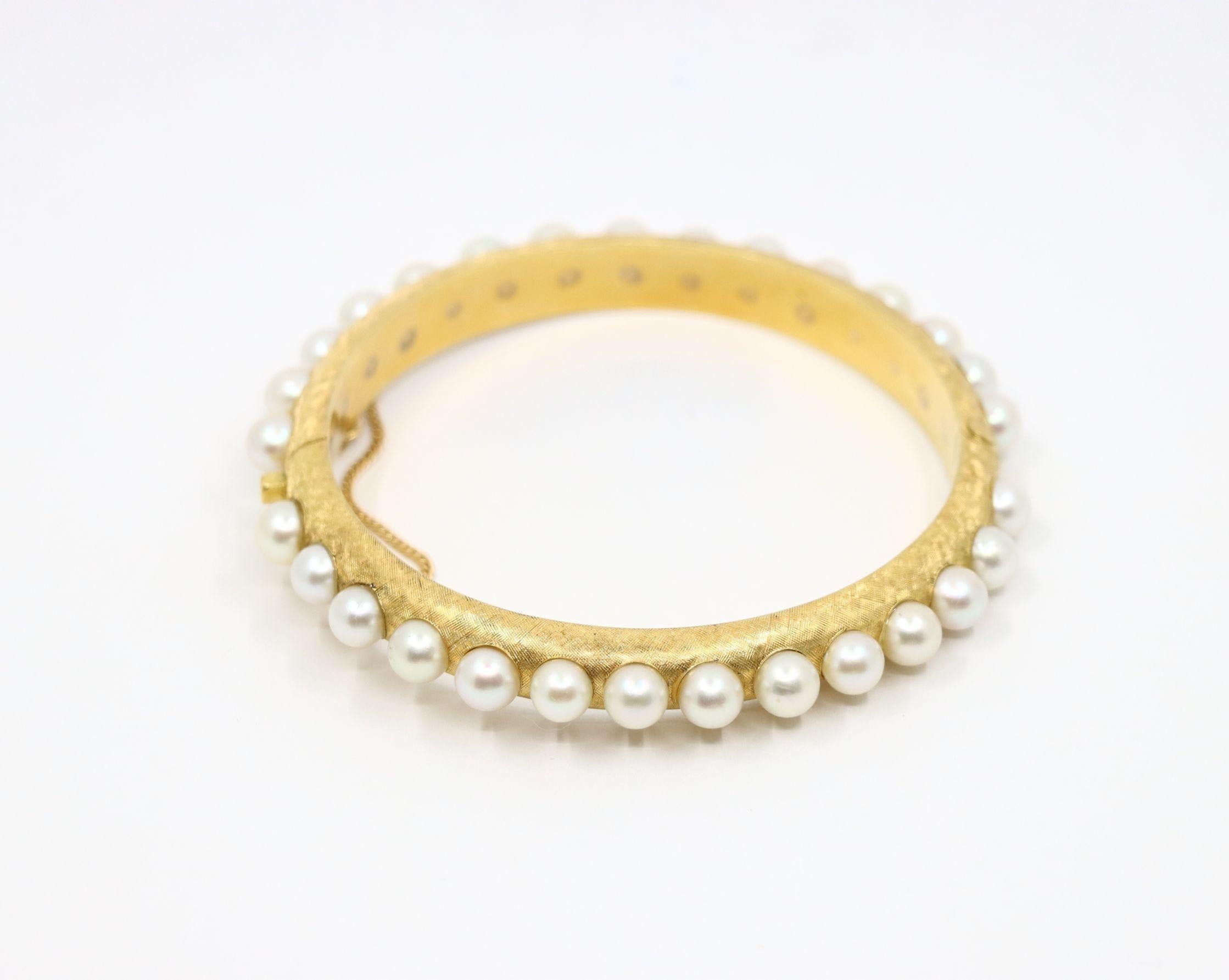 Non taillé Bracelet de perles vintage en or 18K en vente