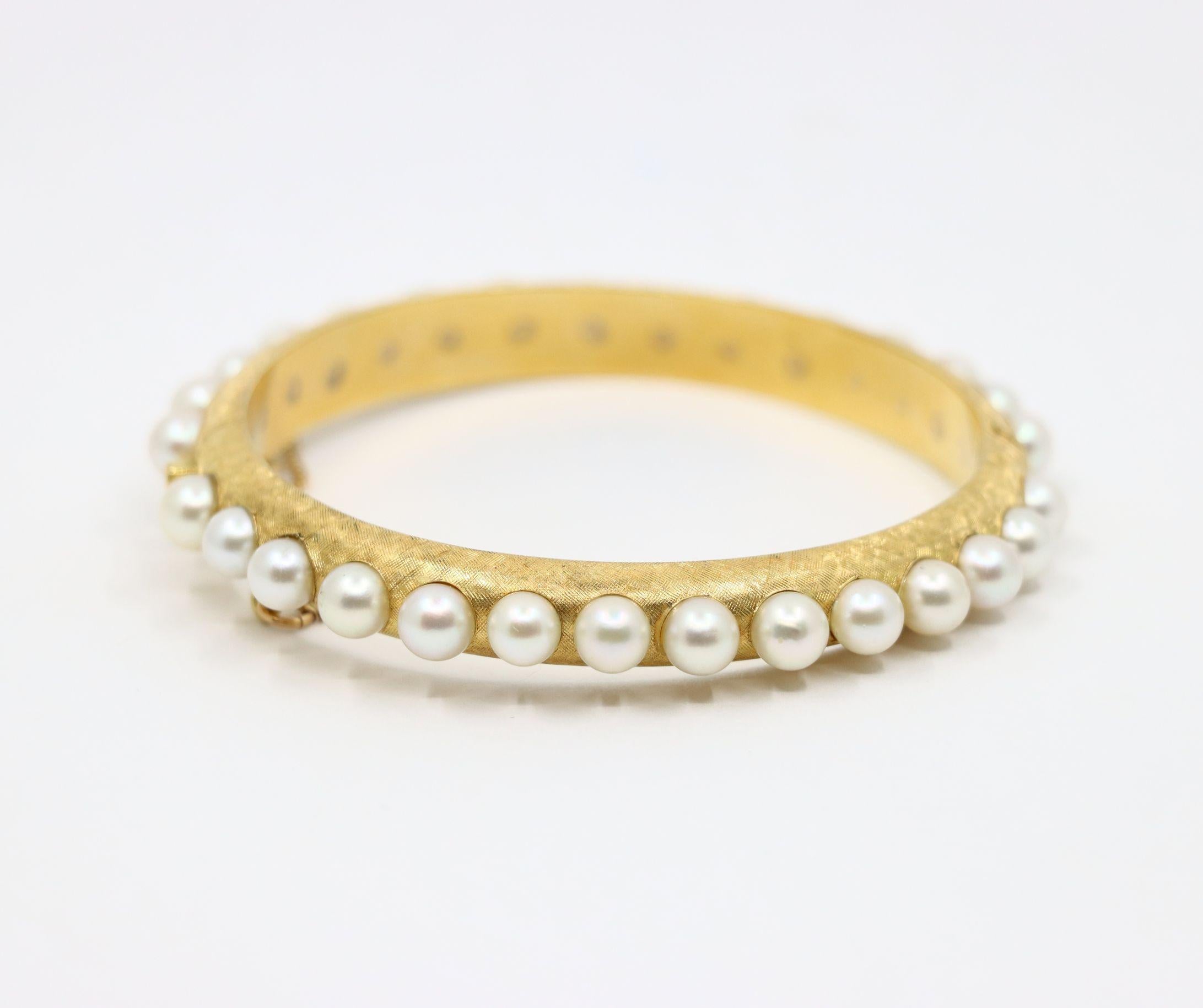 Bracelet de perles vintage en or 18K Bon état - En vente à Flushing, NY