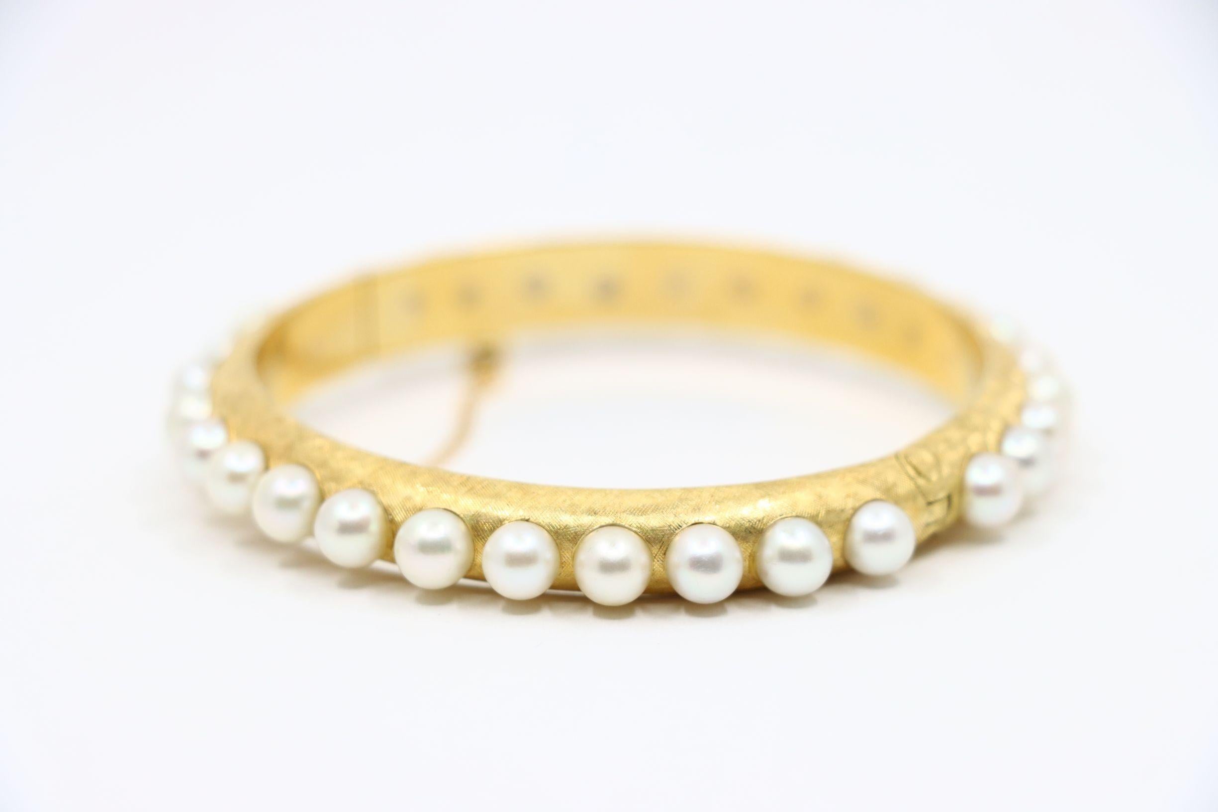 Bracelet de perles vintage en or 18K Pour femmes en vente
