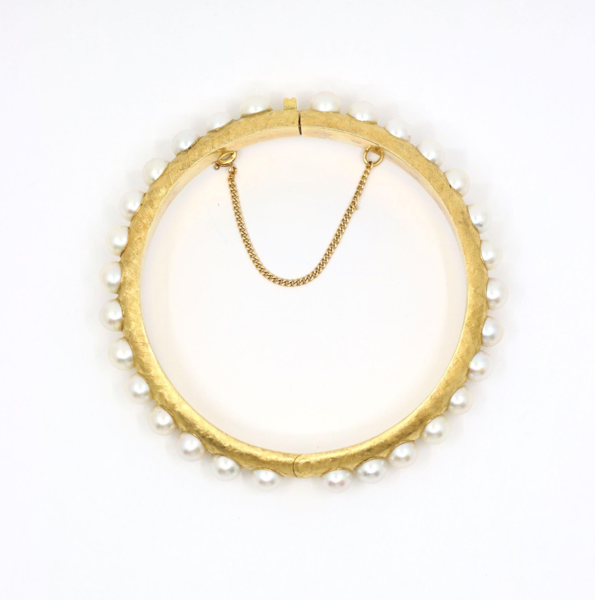 Bracelet de perles vintage en or 18K en vente 1
