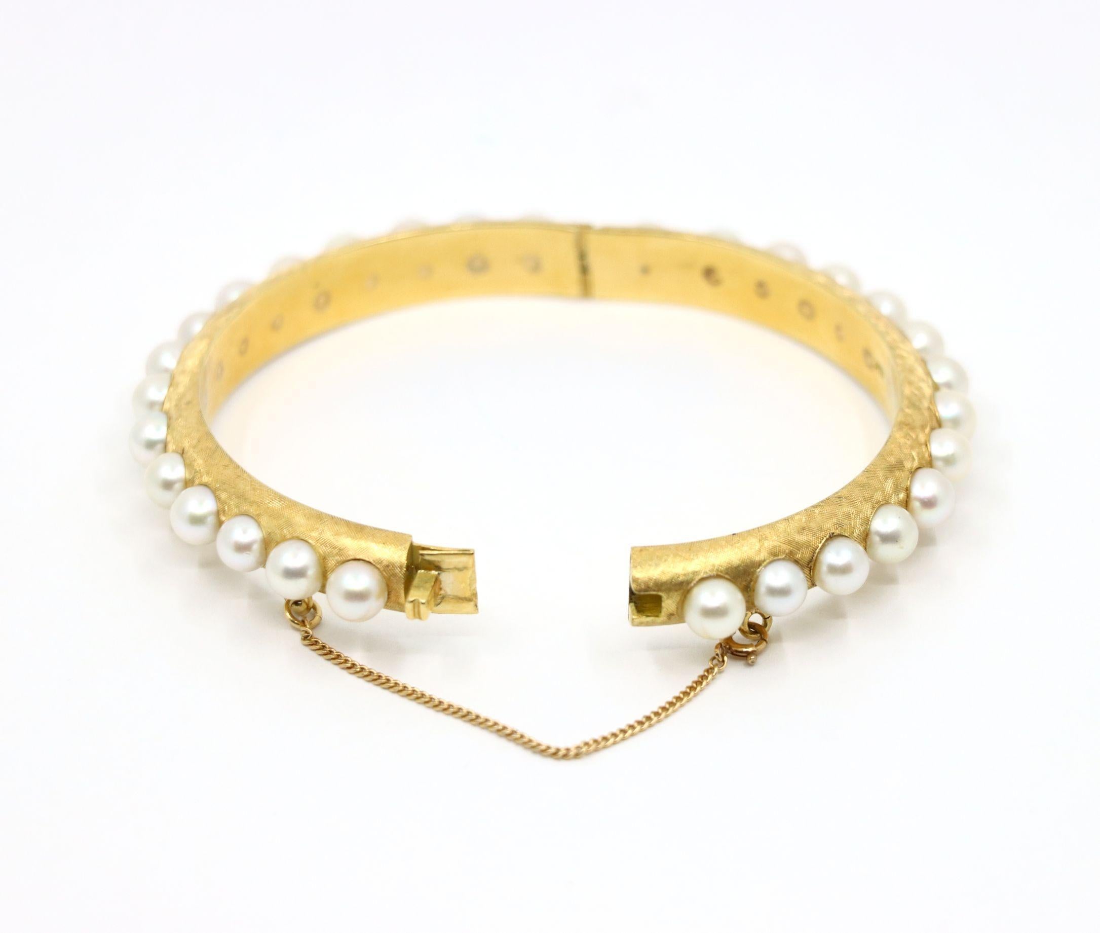Bracelet de perles vintage en or 18K en vente 2