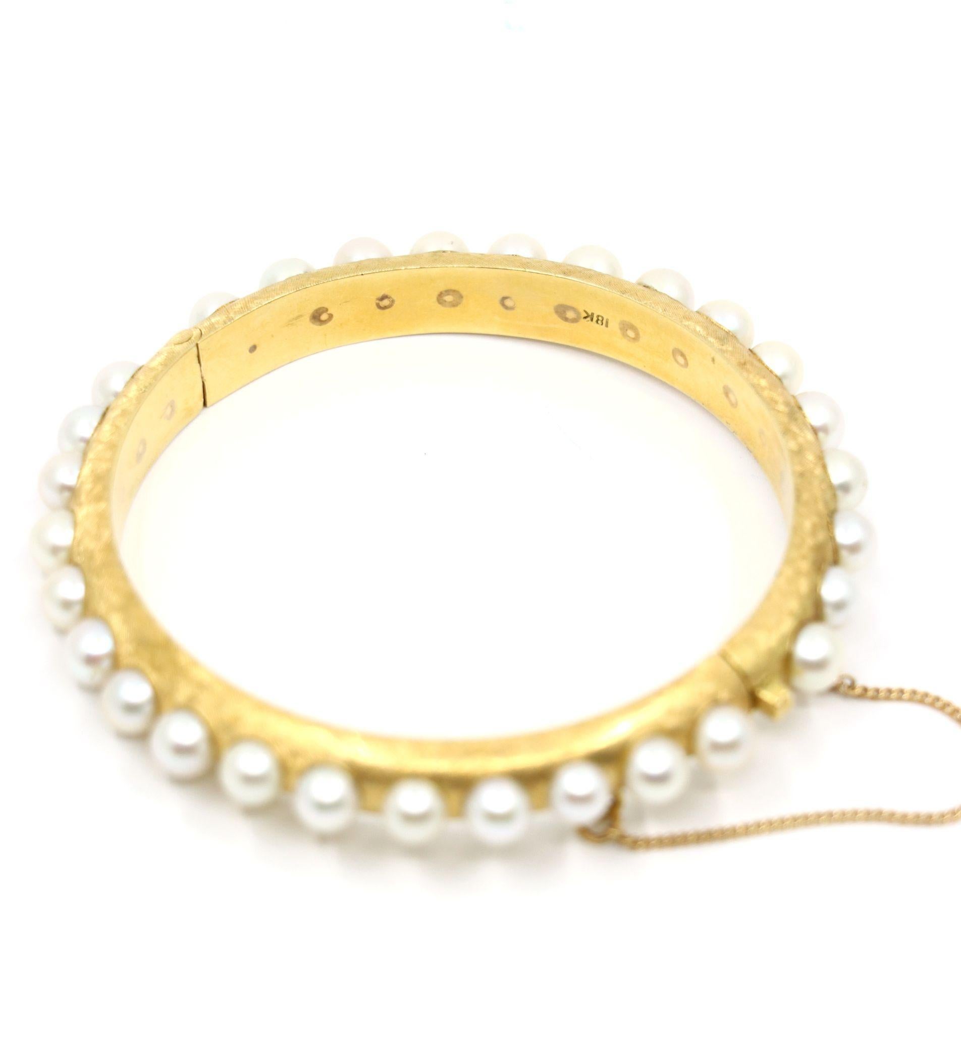Bracelet de perles vintage en or 18K en vente 3