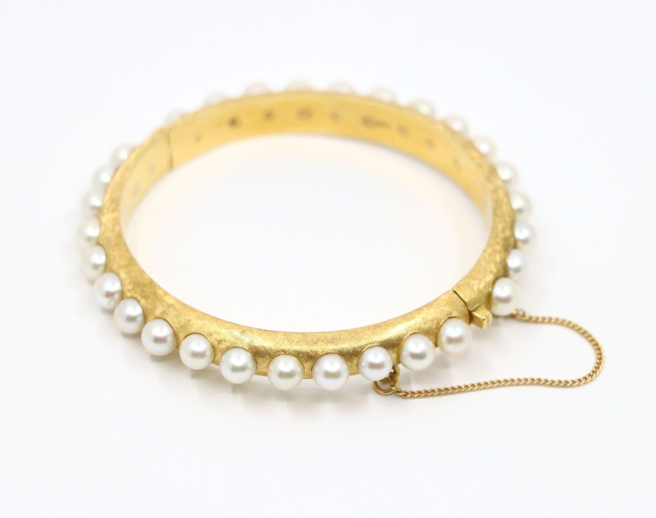 Bracelet de perles vintage en or 18K en vente 4