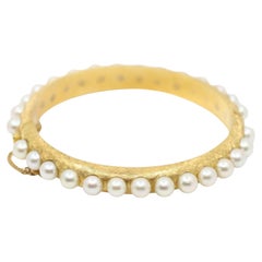 Vintage 18K Gold Pearl Bracelet