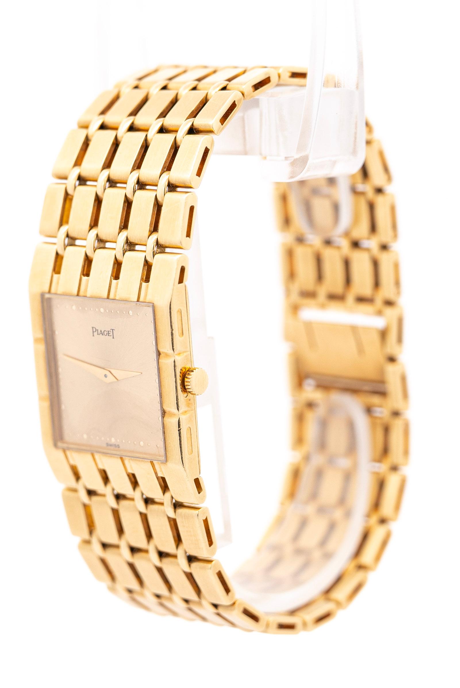 Vintage 18K Gold Piaget Polo 91321-K51 Automatic Watch with Original Pouch For Sale 3