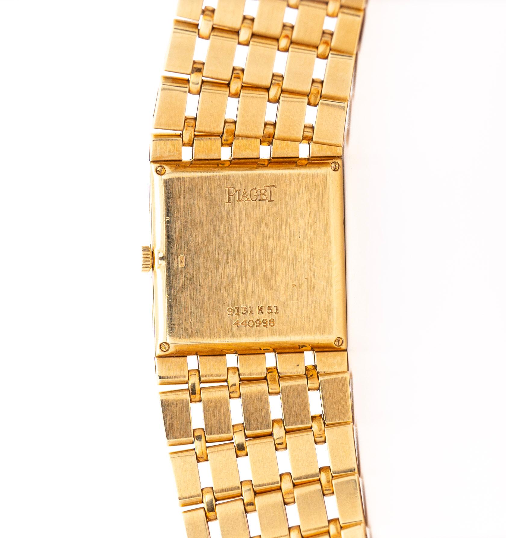 Women's or Men's Vintage 18K Gold Piaget Polo 91321-K51 Automatic Watch with Original Pouch For Sale