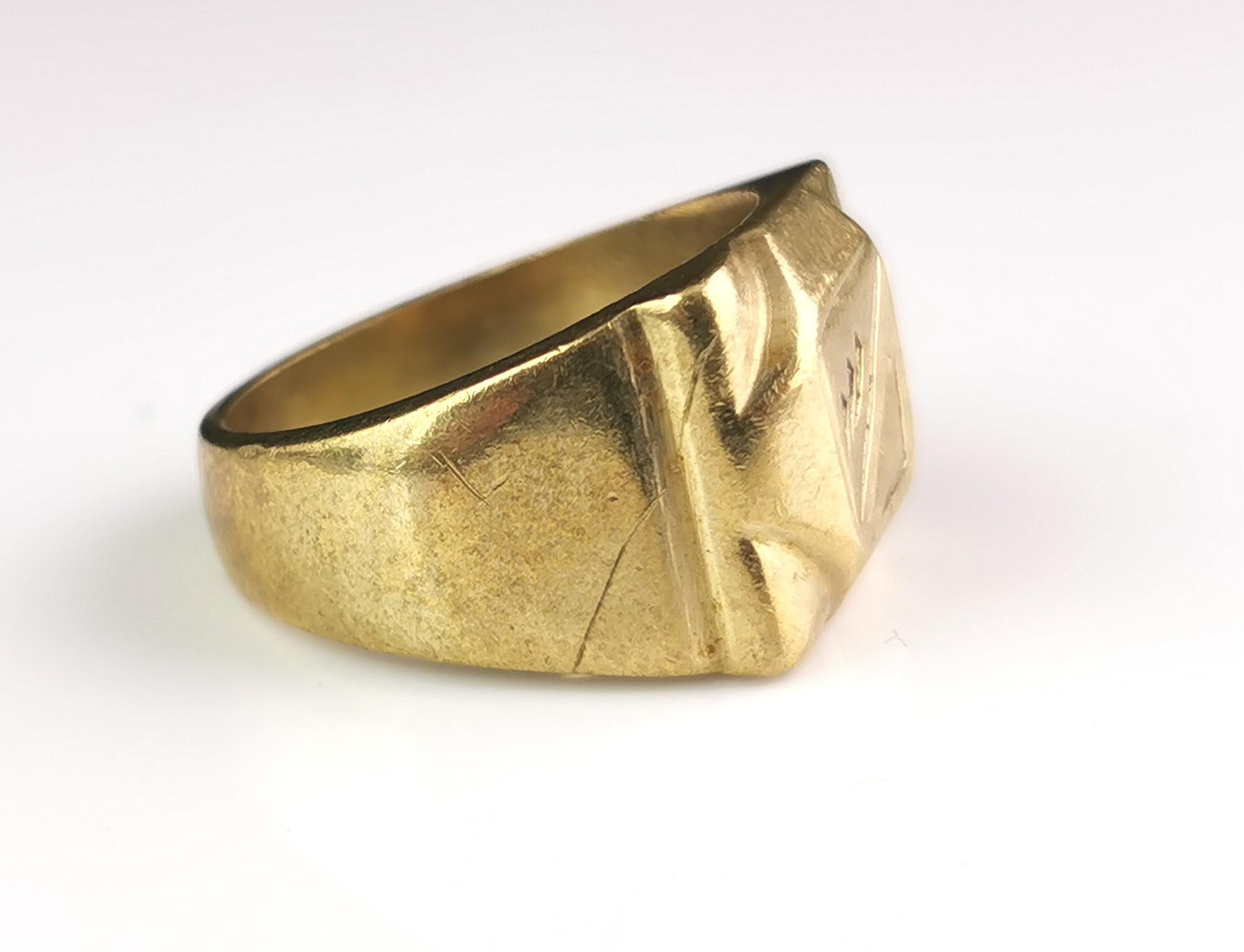 vintage 18k gold mens ring