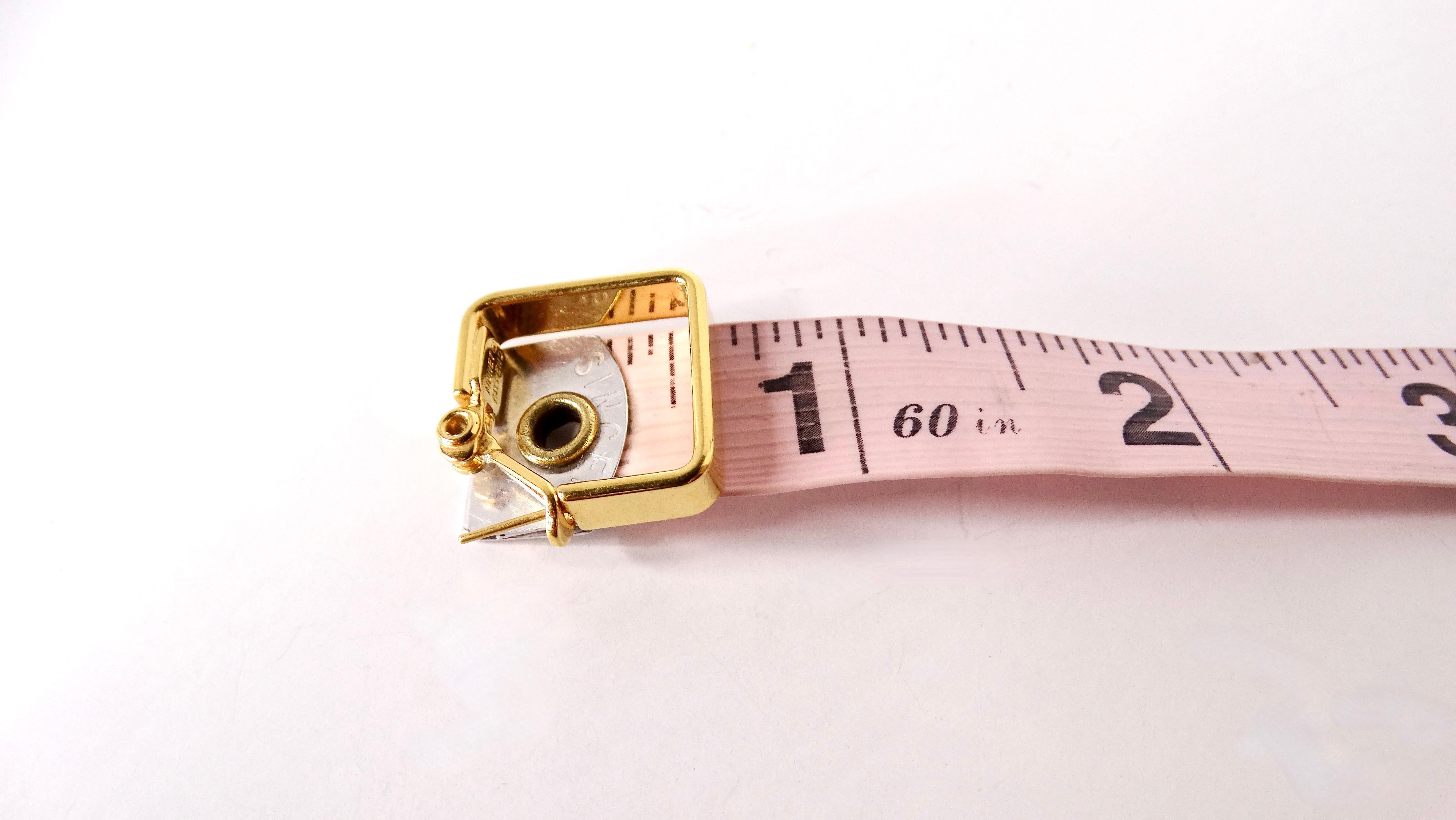 Women's Vintage 18k Gold Plated Square Hoop Earrings For Sale