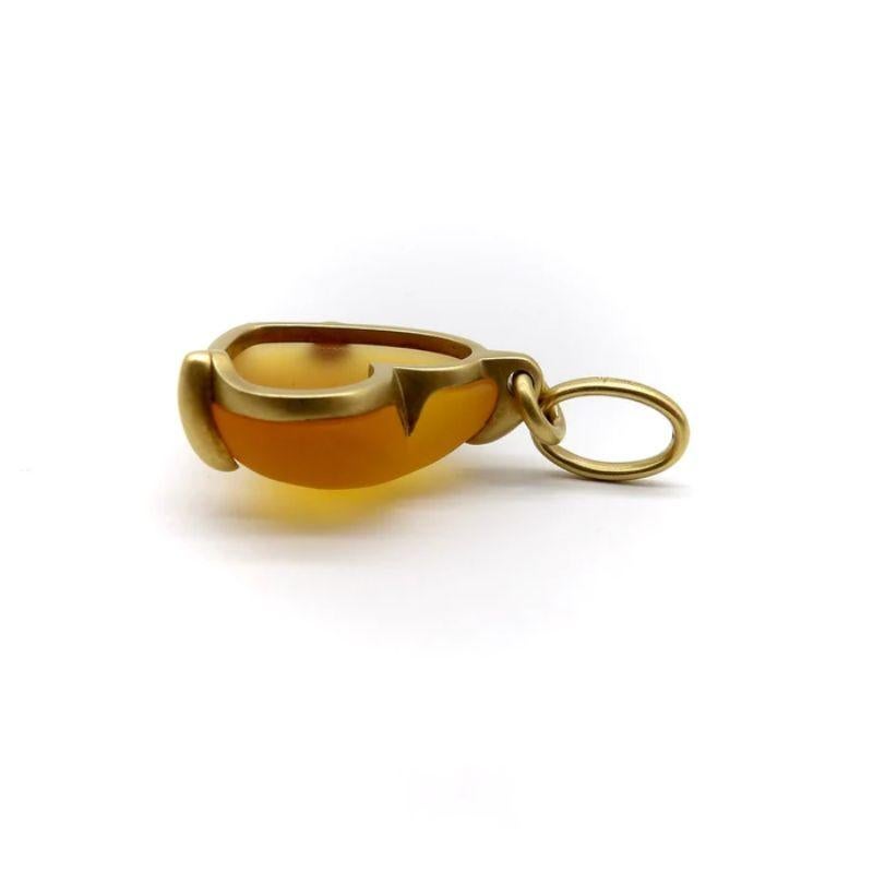 Women's or Men's Vintage 18K Gold Pomellato Frosted Heart  Pendant Necklace For Sale