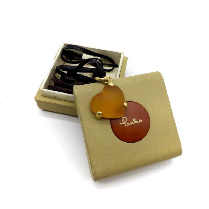 Vintage 18K Gold Pomellato Frosted Heart  Pendant Necklace For Sale 2