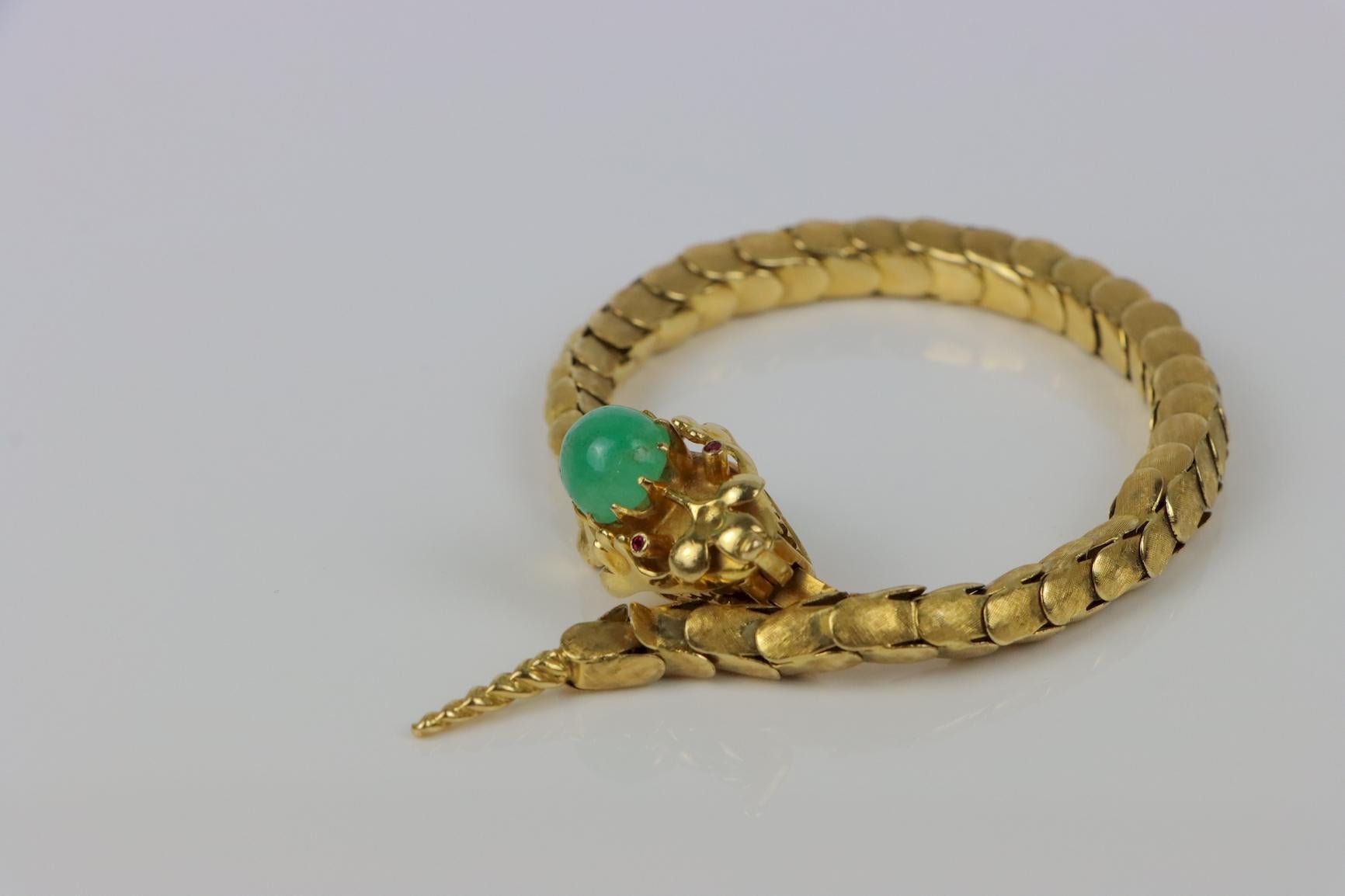 Vintage 18K Gold Reticulated Snake Bracelet In Good Condition For Sale In Flushing, NY