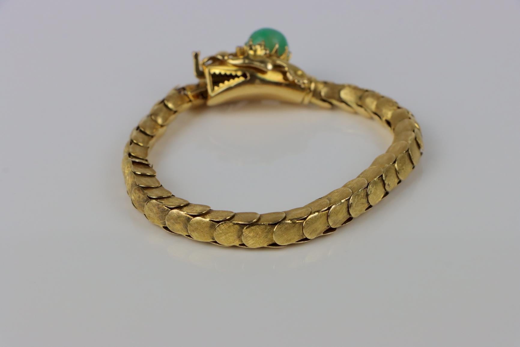 Vintage 18K Gold Reticulated Snake Bracelet For Sale 1