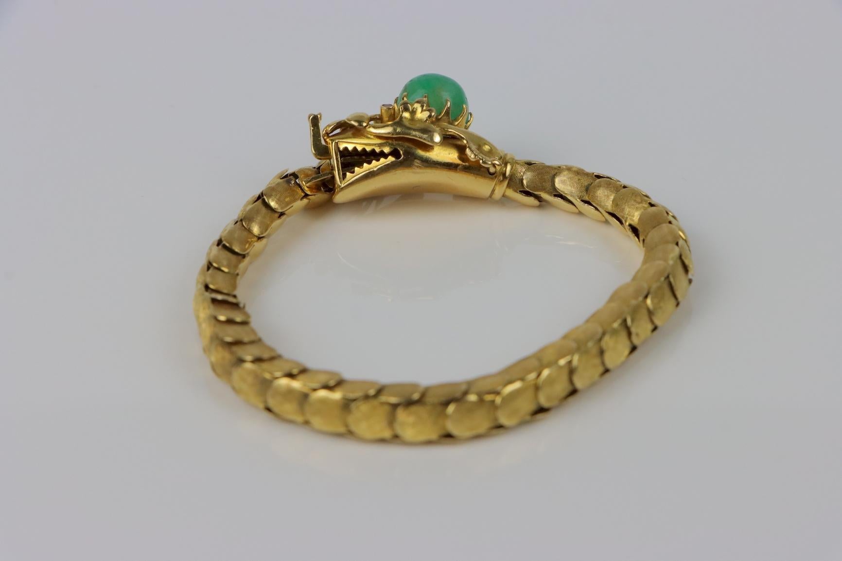 Bracelet vintage en or 18K serpent réticulé en vente 2