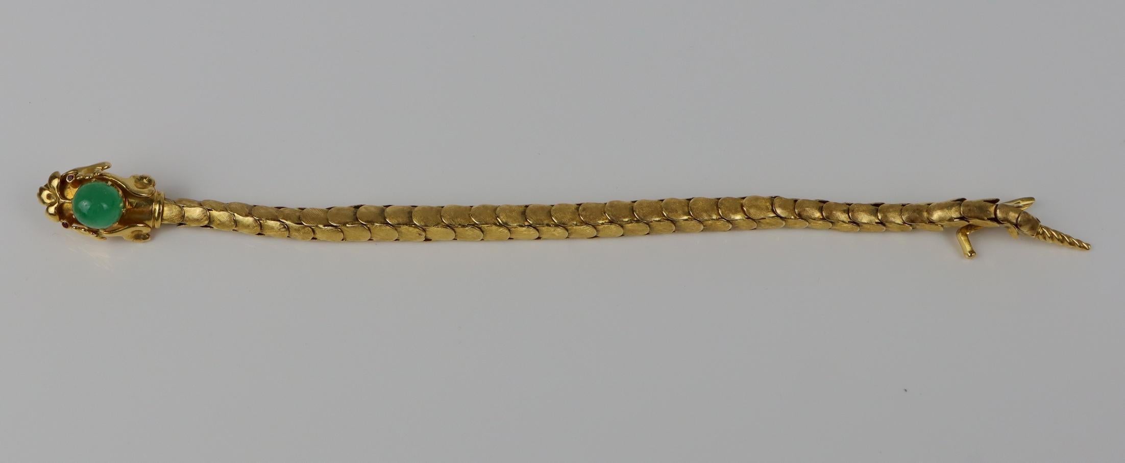Vintage 18K Gold Reticulated Snake Bracelet For Sale 5