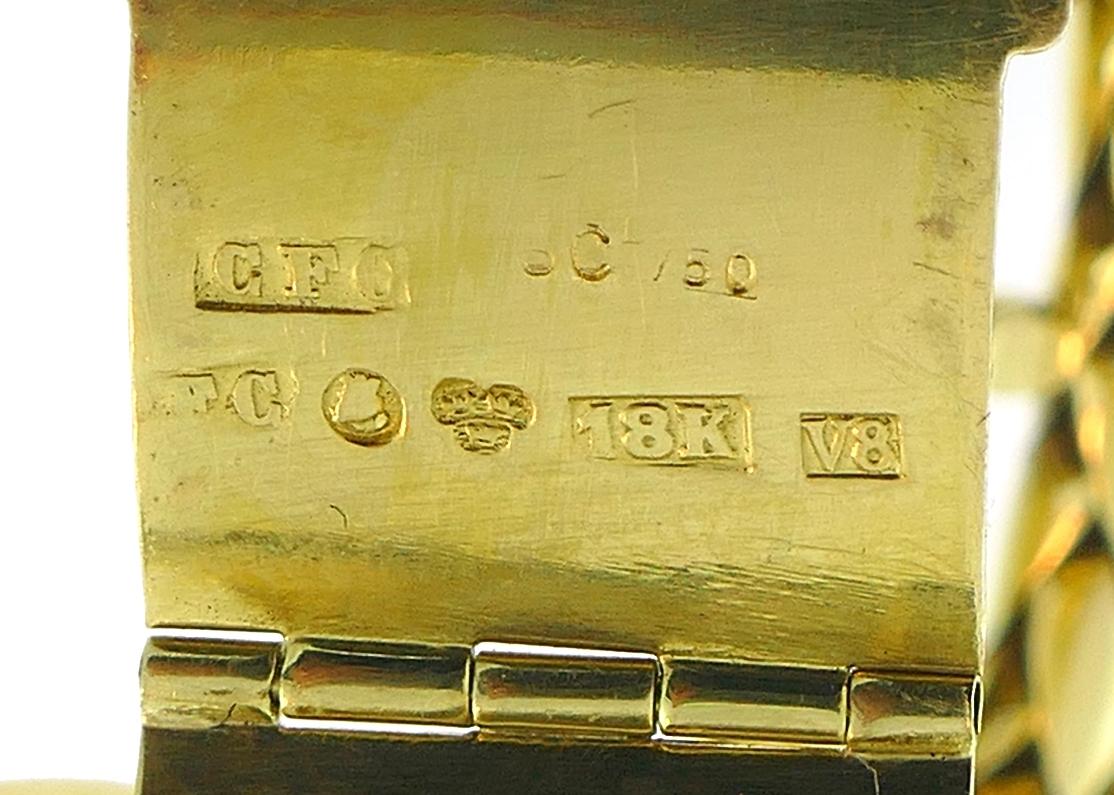 Vintage 18k Gold Retro Tassel Bracelet Signed CFC Sweden In Good Condition In Beverly Hills, CA