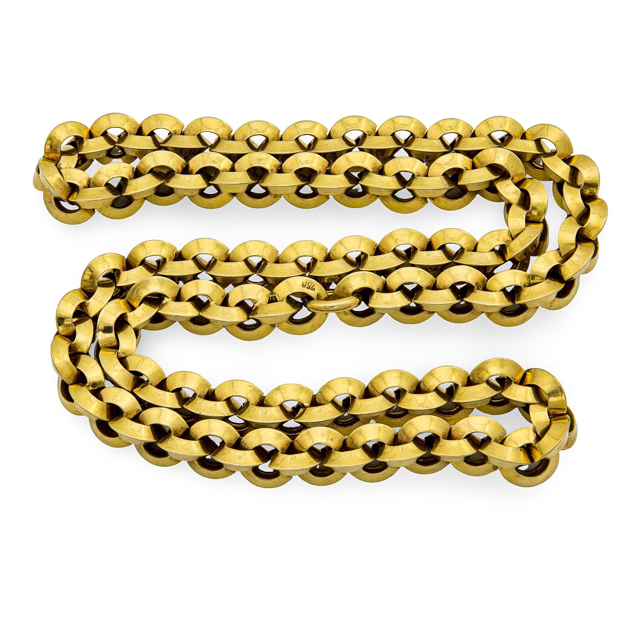 Collar de eslabones Rolo vintage de oro de 18 quilates de 25 pulgadas en Bueno estado para la venta en Narberth, PA