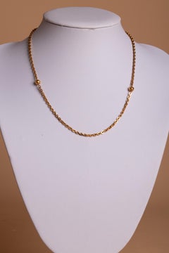 Vintage 18K Gold Rolo Wrecking Ball Chain