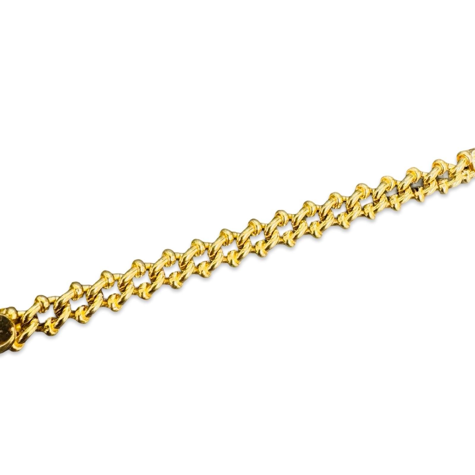 Vintage 18K Gold Rope-Link ID Bracelet with Polished Nameplate en vente 2