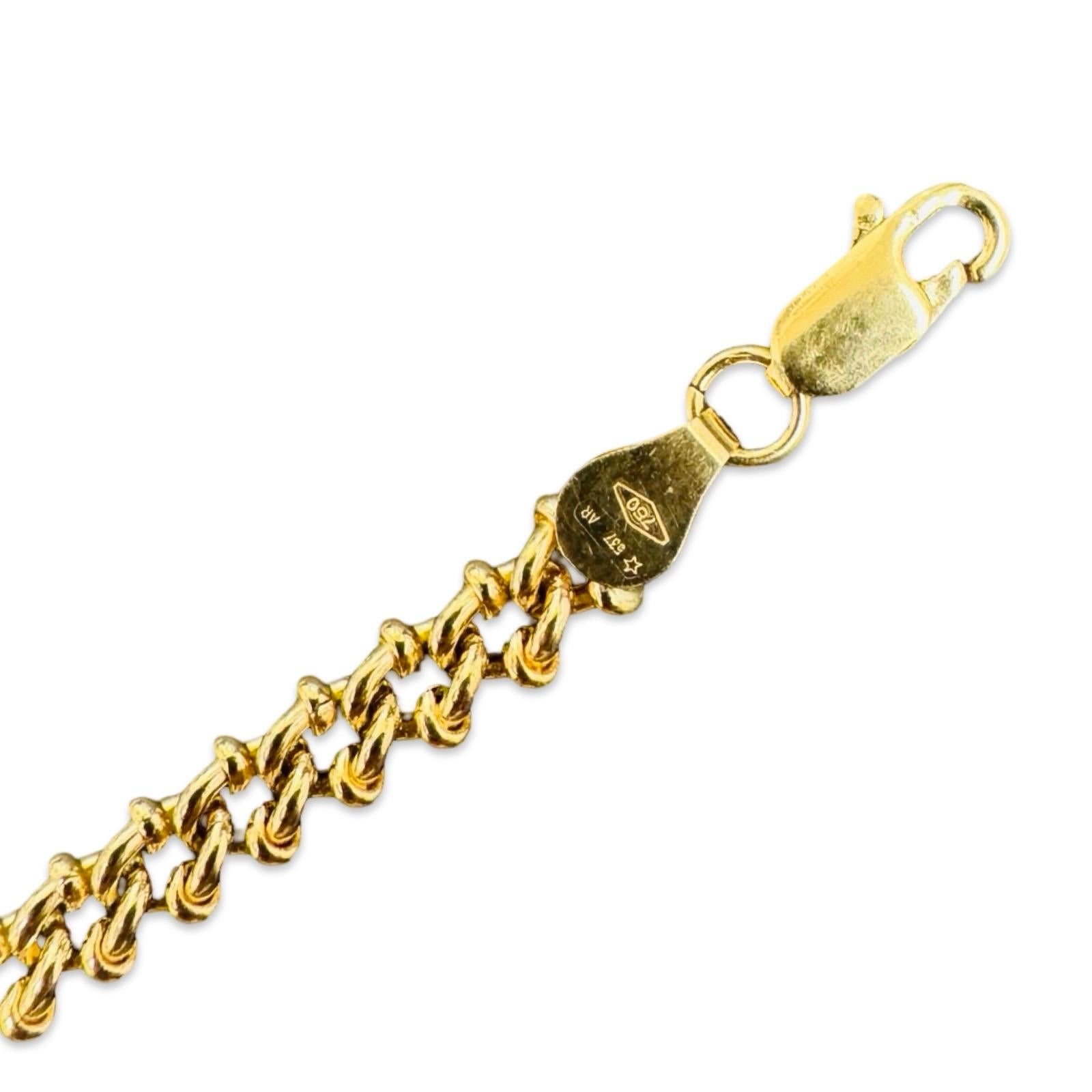 Vintage 18K Gold Rope-Link ID Bracelet with Polished Nameplate en vente 4