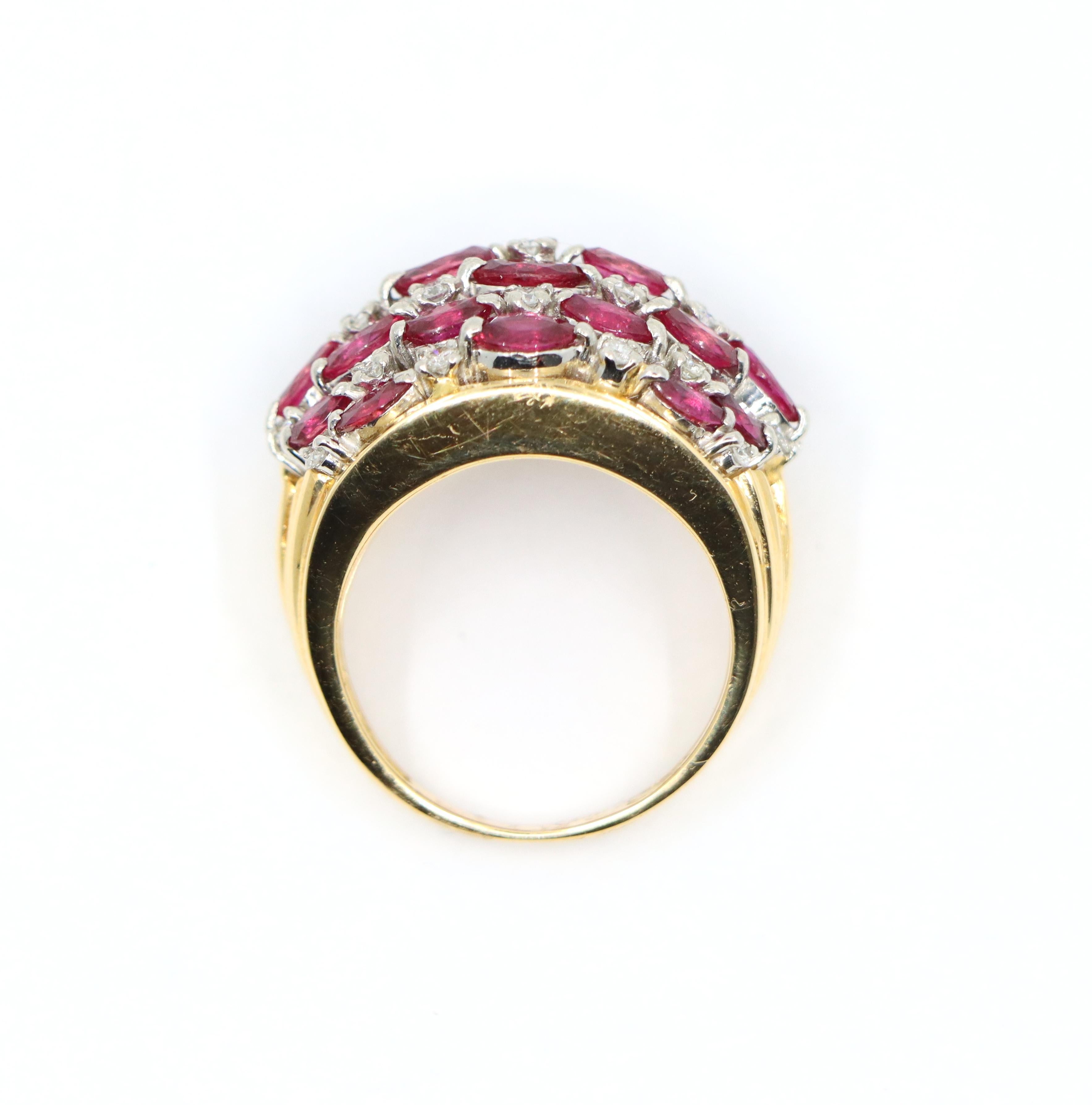 Vintage 18K Gold Ruby Diamond Ring For Sale 6