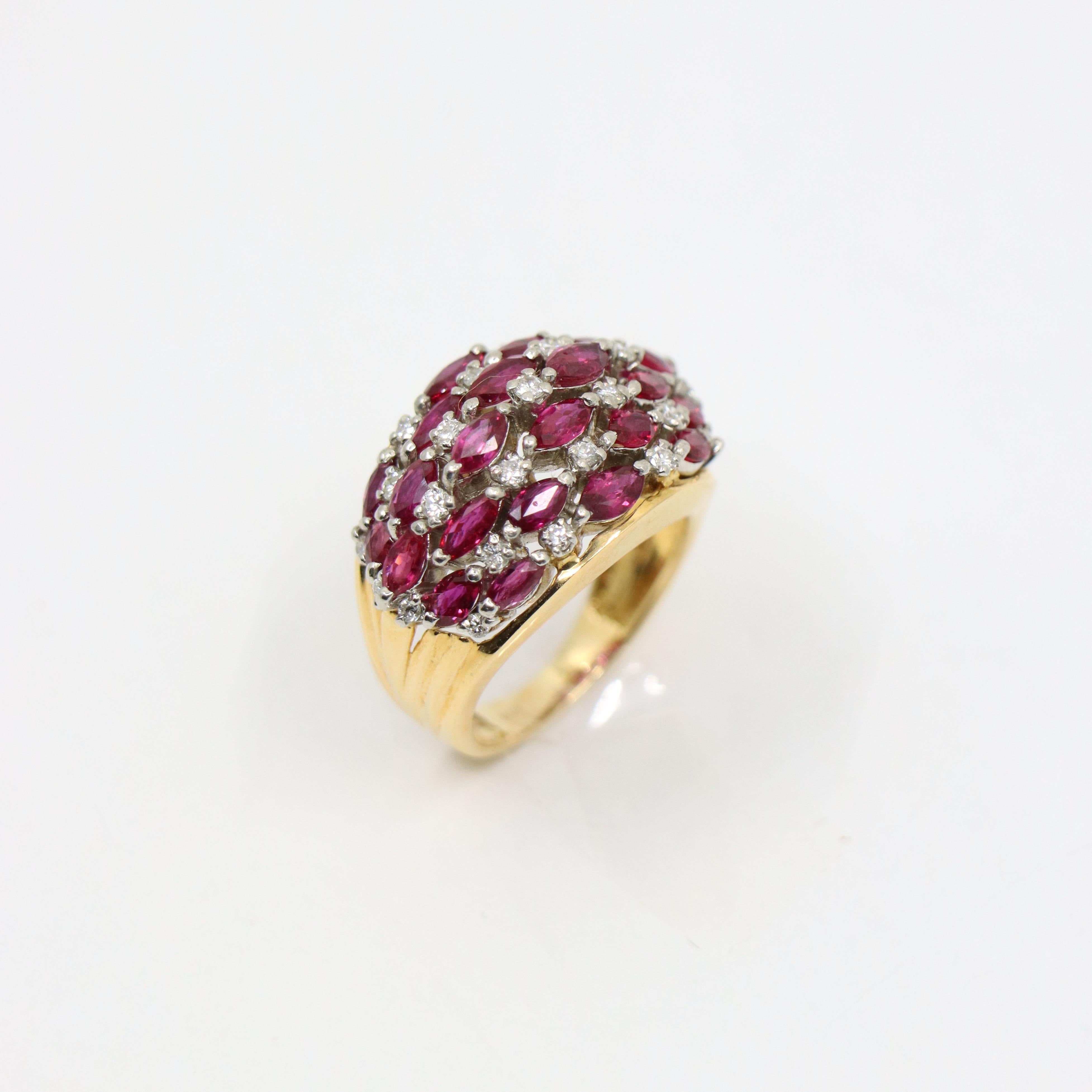 Vintage 18K Gold Ruby Diamond Ring For Sale 8