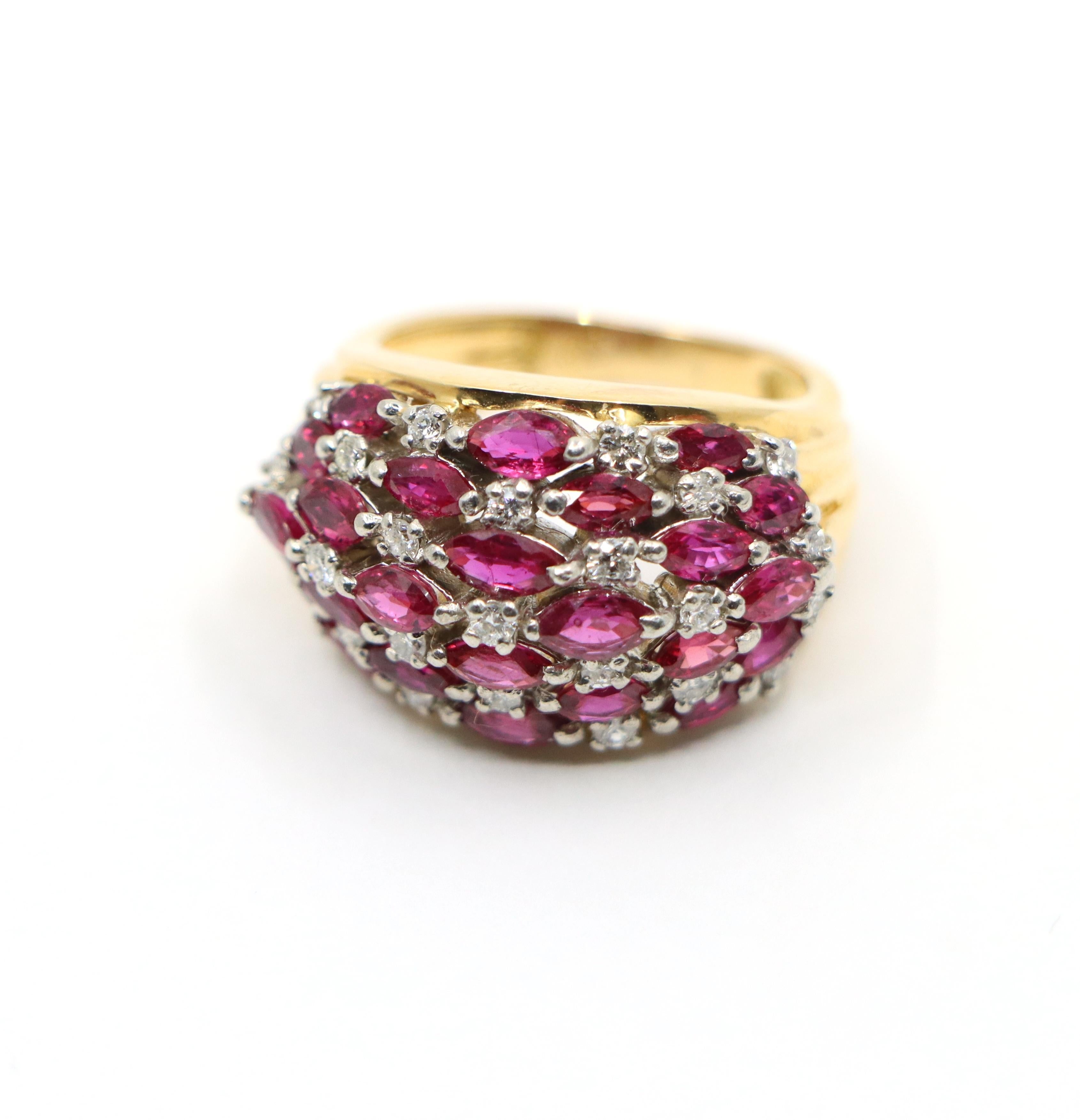 Vintage 18K Gold Ruby Diamond Ring For Sale 4