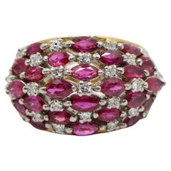 Vintage 18K Gold Ruby Diamond Ring