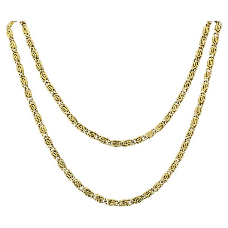 Vintage 18k Gold S-Link Chain Necklace en vente